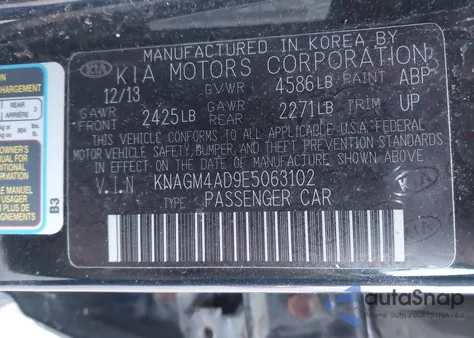 2014 Kia Optima Hybrid Lx z USA, uszkodzony, nr VIN KNAGM4AD9E5063102